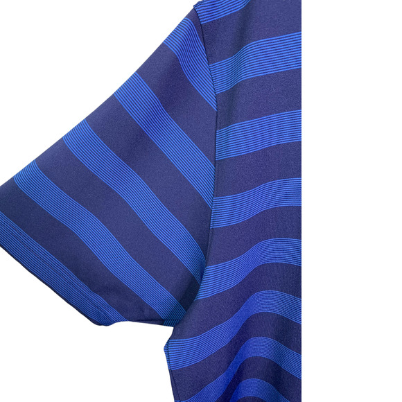 Under Armour Men's Polo Shirt Golf Wicking Blue Striped Heatgear Short Sleeves L - Picture 4 of 7